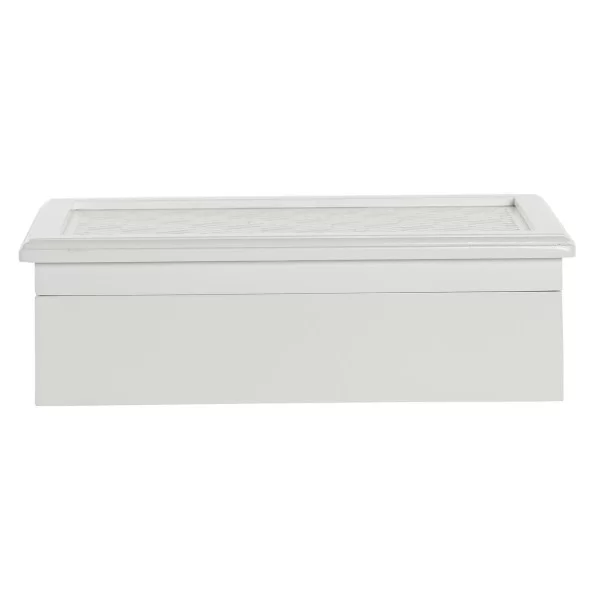 Box for watches DKD Home Decor 29 x 20 x 9 cm Crystal White Light Pink MDF Wood