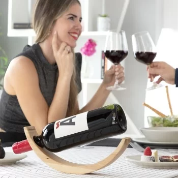 Floating Wooden Wine Bottle Holder Woolance InnovaGoods 2