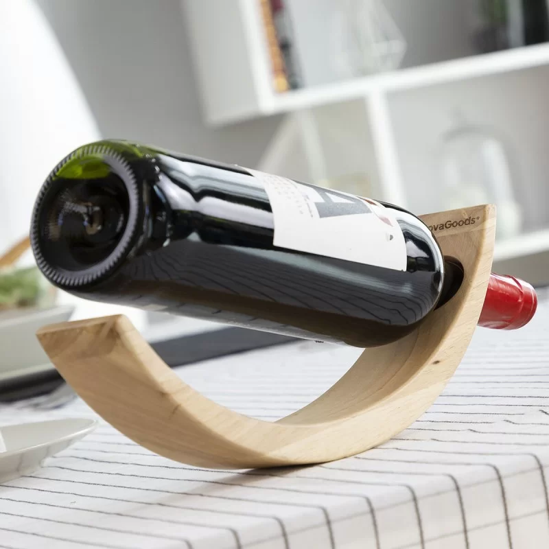 Floating Wooden Wine Bottle Holder Woolance...