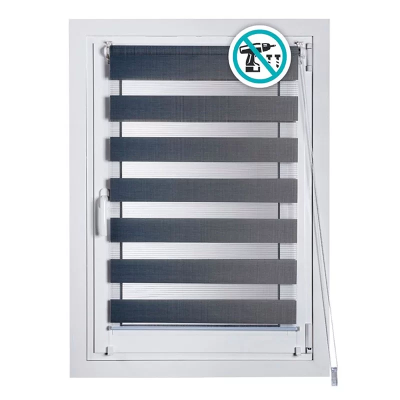 Roller blinds Stor Planet Clip&Fix Night&Day Silver 150 x 180 cm