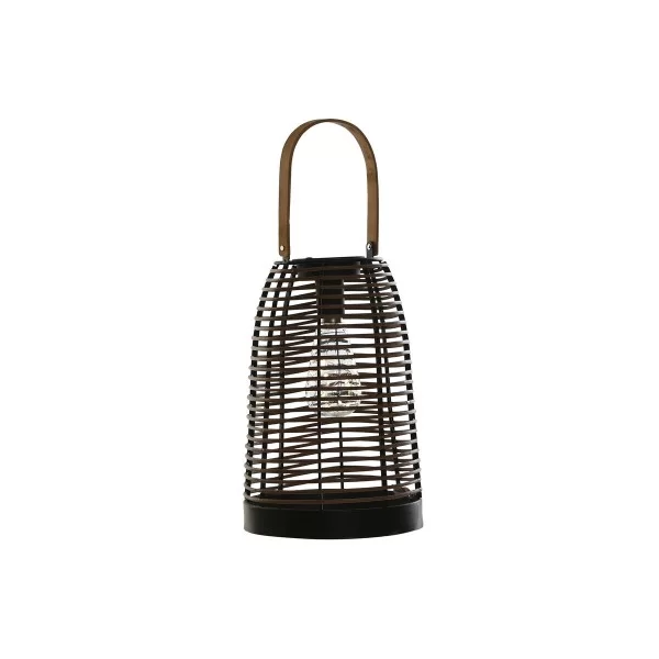 Solar lamp DKD Home Decor Brown Black Bamboo Rattan 20 x 20 x 45 cm