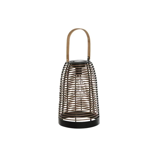 Solar lamp DKD Home Decor Brown Black Bamboo Rattan 20 x 20 x 45 cm
