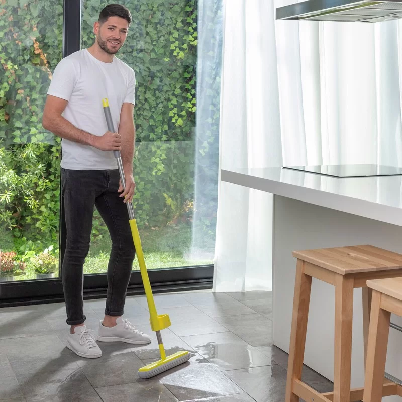 2-in-1 Dust Mop-Floor Mop with Self-wringing...