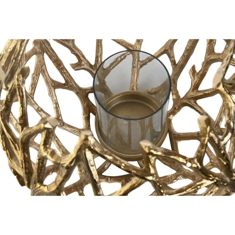 Candleholder DKD Home Decor Golden Aluminium...