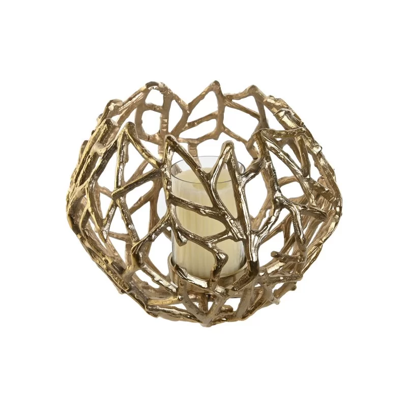 Candleholder DKD Home Decor Golden Aluminium...