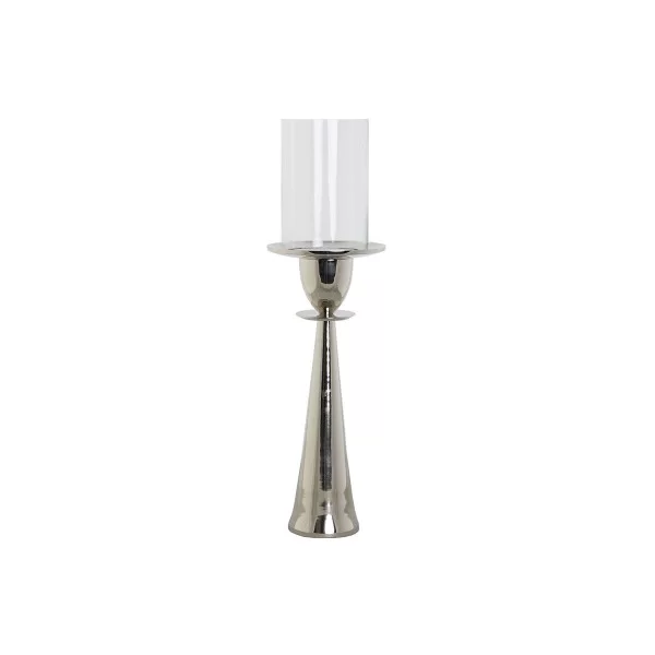 Candleholder DKD Home Decor Silver Aluminium Crystal 14 x 14 x 48 cm