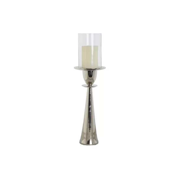 Candleholder DKD Home Decor Silver Aluminium Crystal 14 x 14 x 48 cm