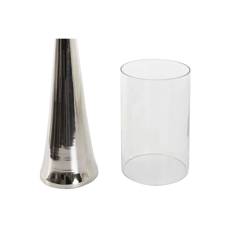 Candleholder DKD Home Decor Silver Aluminium...