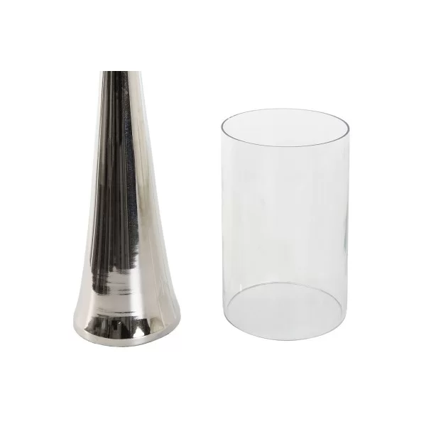 Candleholder DKD Home Decor Silver Aluminium Crystal 14 x 14 x 48 cm