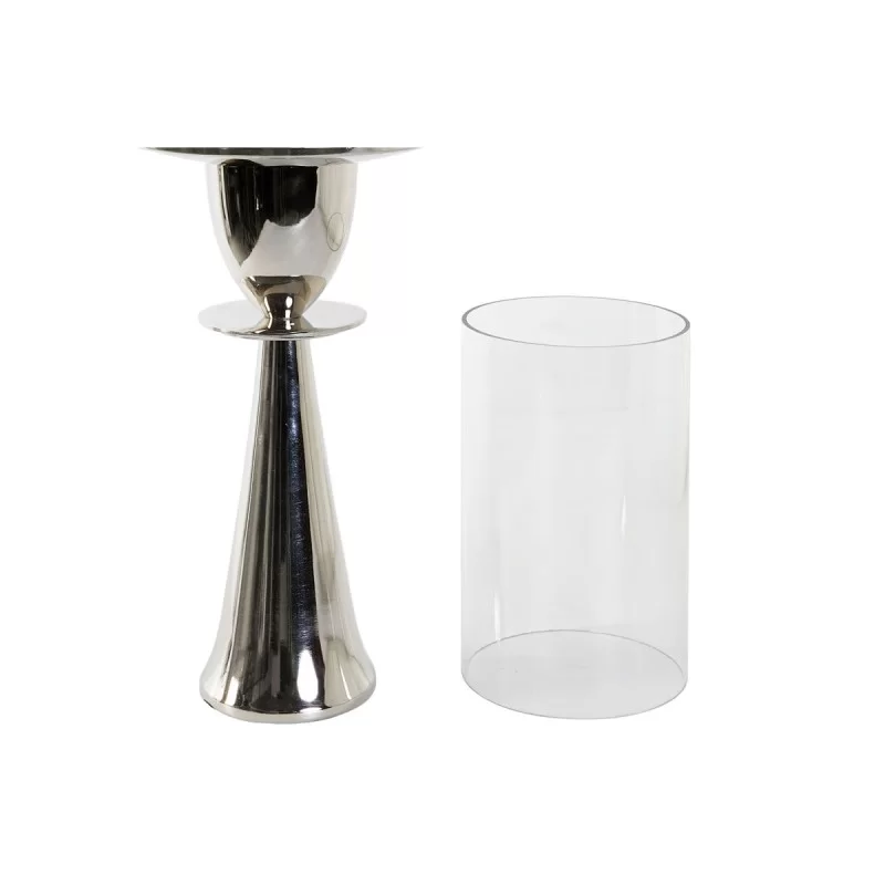 Candleholder DKD Home Decor Silver Aluminium...
