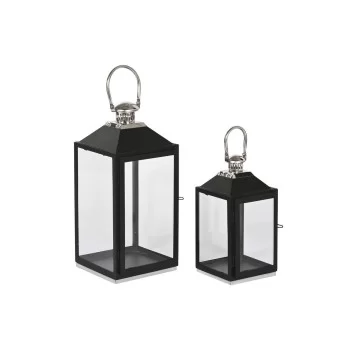 Lantern Home ESPRIT Black Silver Crystal Steel 18 x 18 x...