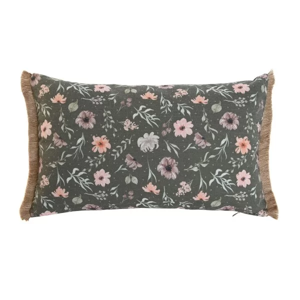 Cushion Home ESPRIT Green Flowers Boho 50 x 5 x 30 cm