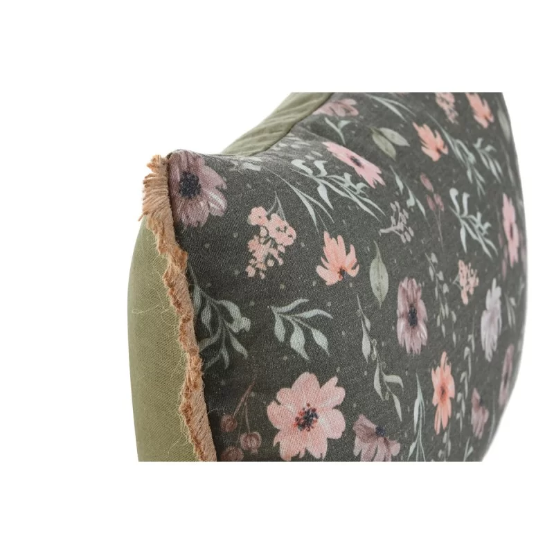 Cushion Home ESPRIT Green Flowers Boho 50 x 5 x...