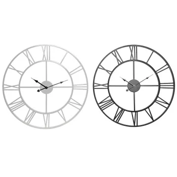 Wall Clock Home ESPRIT White Black Metal 60 x 3 x 60 cm...