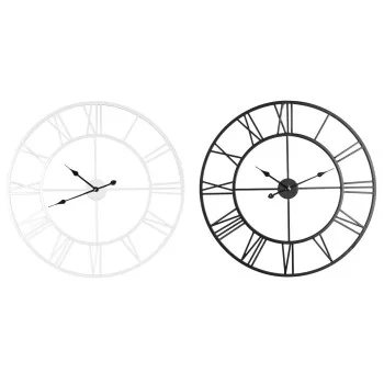 Wall Clock Home ESPRIT White Black Metal 80 x 3 x 80 cm...