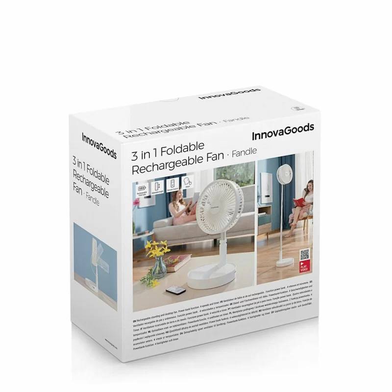 3 in 1 Foldable Rechargeable Fan Fandle...