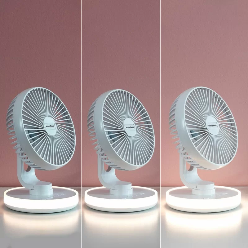 Rechargeable Desk Fan with LED FanLed...