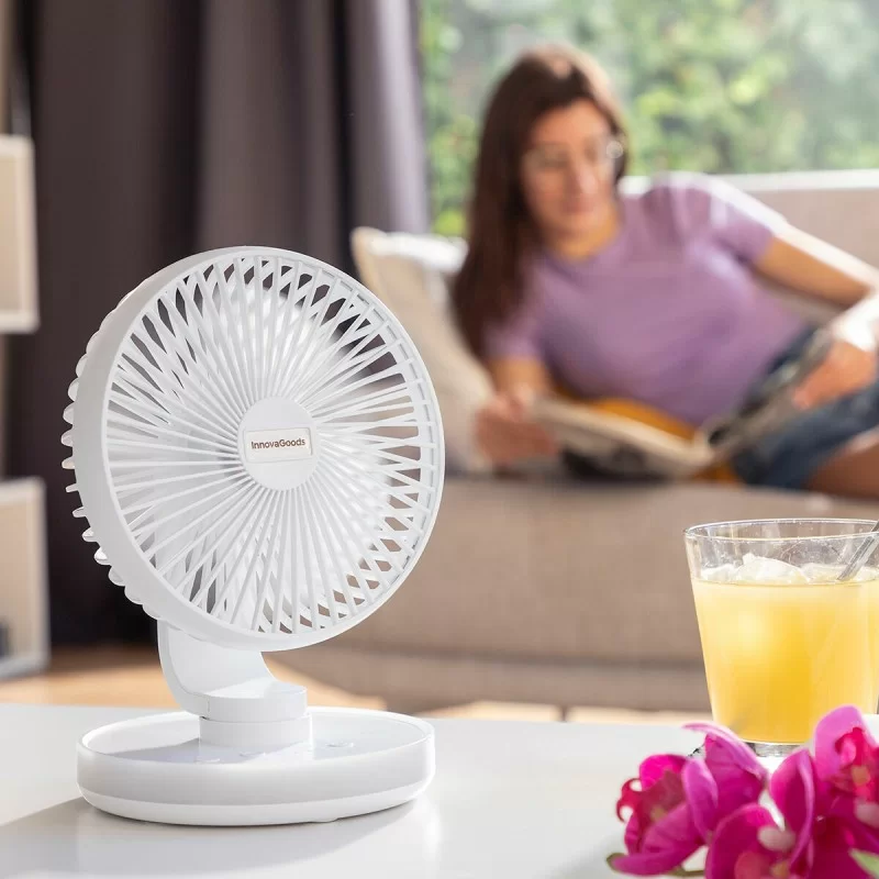 Rechargeable Desk Fan with LED FanLed...