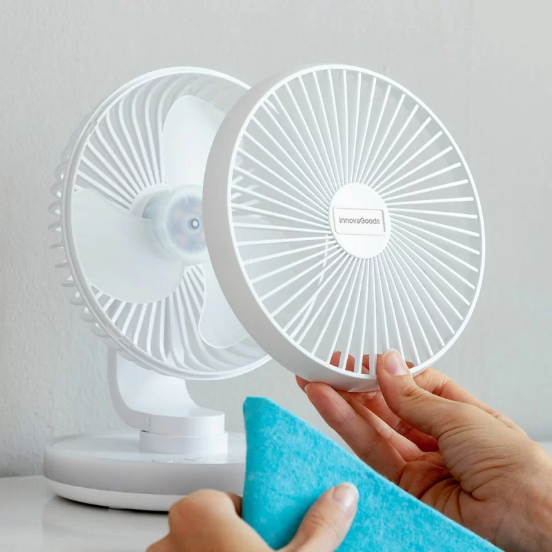 Rechargeable Desk Fan with LED FanLed...
