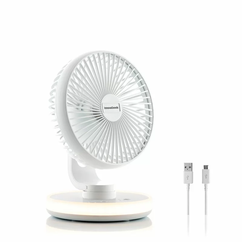 Rechargeable Desk Fan with LED FanLed...