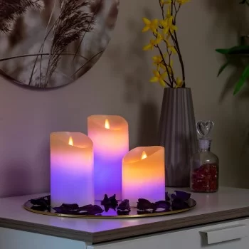 Multicolour Flame-Effect LED Candles with Remote Control...