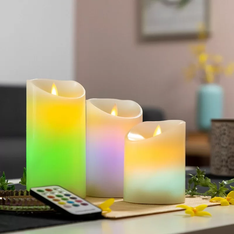 Multicolour Flame-Effect LED Candles with...