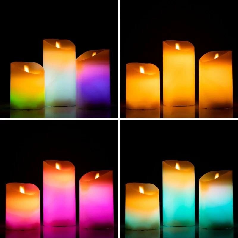 Multicolour Flame-Effect LED Candles with...