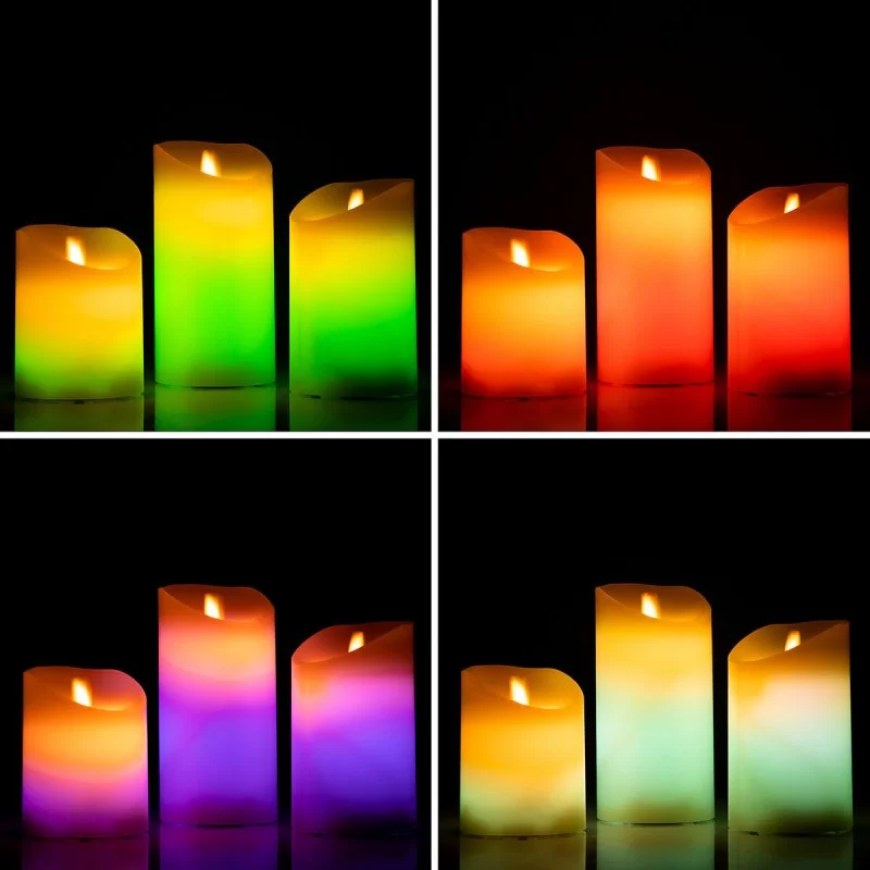 Multicolour Flame-Effect LED Candles with...