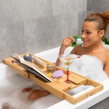 Extendable Bamboo Bath Tray Trayth InnovaGoods 2