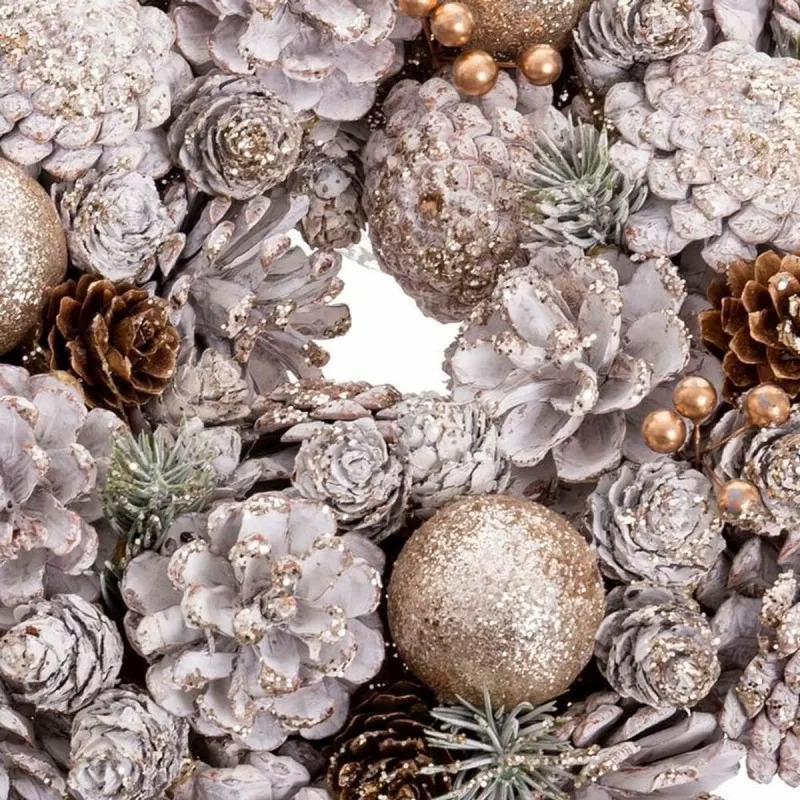 Advent wreathe White Golden Plastic Foam...