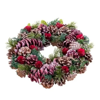 Advent wreathe Red Multicolour Plastic Foam Pineapples 35...