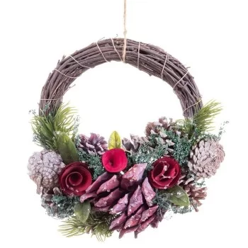 Advent wreathe Red Multicolour Rattan Plastic Foam... 2