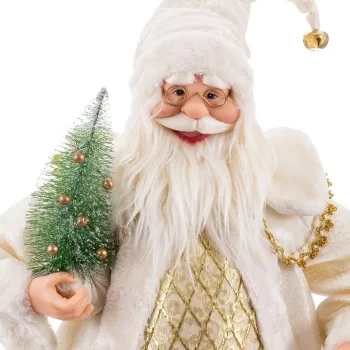 Christmas bauble White Golden Plastic Polyresin Fabric 60 cm 2