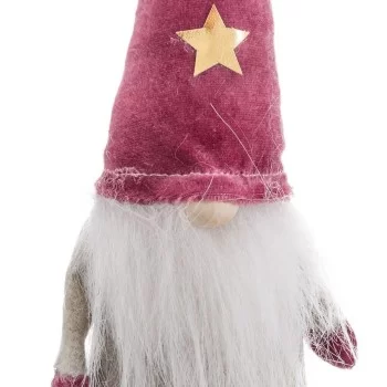 Christmas bauble White Pink Sand Fabric 30 cm 2