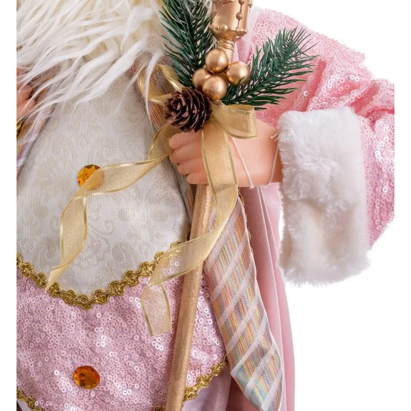 Christmas bauble Pink Plastic Polyresin Fabric...