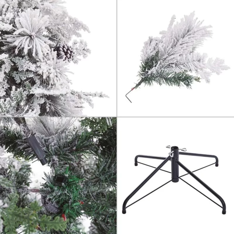 Christmas Tree White Green PVC Metal...