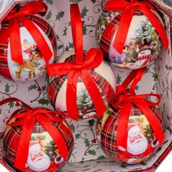 Christmas Baubles Red Multicolour Paper Polyfoam Snow... 2