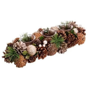 Christmas Candle Holder Golden Natural Plastic Foam 38 x...