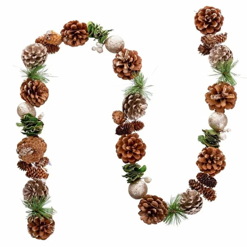 Christmas garland Golden Natural Plastic Foam...