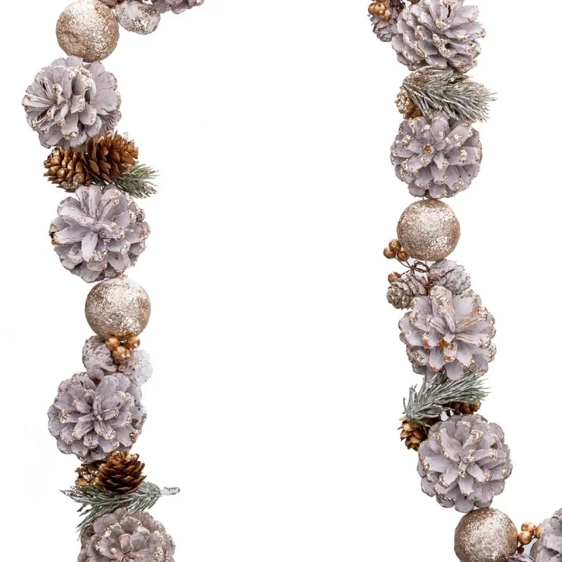 Christmas garland White Golden Plastic Foam...