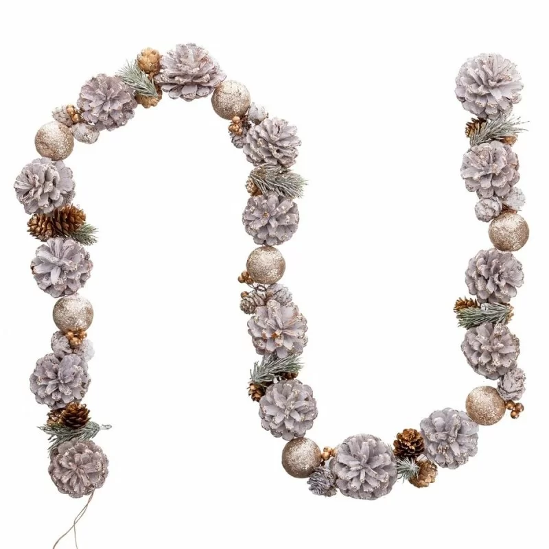 Christmas garland White Golden Plastic Foam...