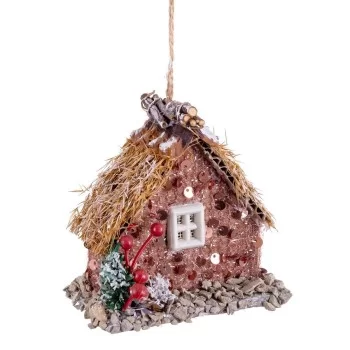 Christmas bauble Multicolour Natural Polyfoam House 9 x 5...