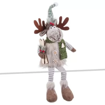 Christmas bauble Multicolour Sand Fabric Reindeer 18 x 11...