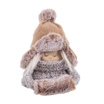 Christmas bauble Beige Polyresin Fabric Children 14 x 9 x...