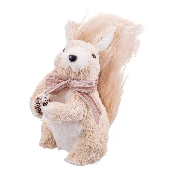 Christmas bauble Multicolour Plastic Polyfoam Fabric Squirrel 10 x 16 x 18 cm