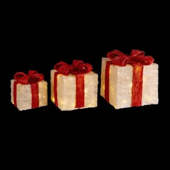 Christmas bauble White Red Metal Fibre Gift Box 25 x 25 x... 2