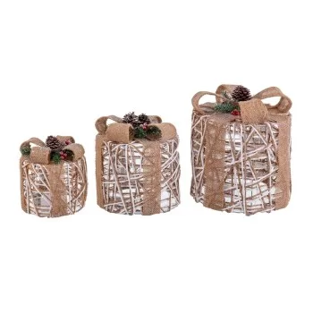 Christmas bauble White Natural Metal Plastic Fibre Gift...