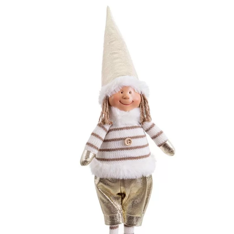 Christmas bauble White Golden Metal Polyresin...