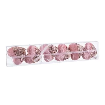 Christmas bauble Pink Golden Polyfoam Fabric Hearts 9 cm...