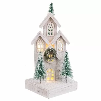 Christmas bauble White Green Wood Plastic Town 16 x 16 x...